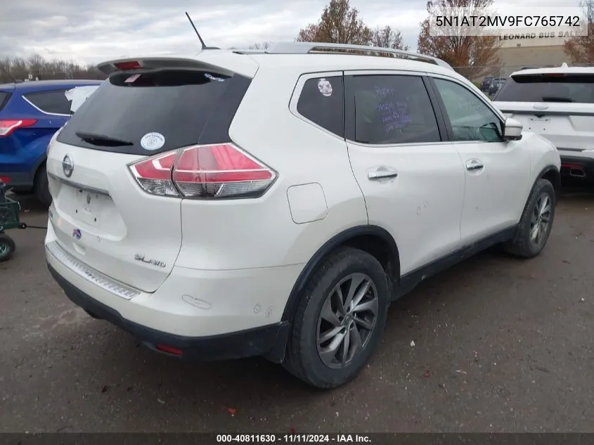 2015 Nissan Rogue Sl VIN: 5N1AT2MV9FC765742 Lot: 40811630