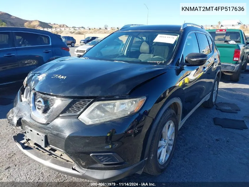 2015 Nissan Rogue Sv VIN: KNMAT2MT4FP517636 Lot: 40813979