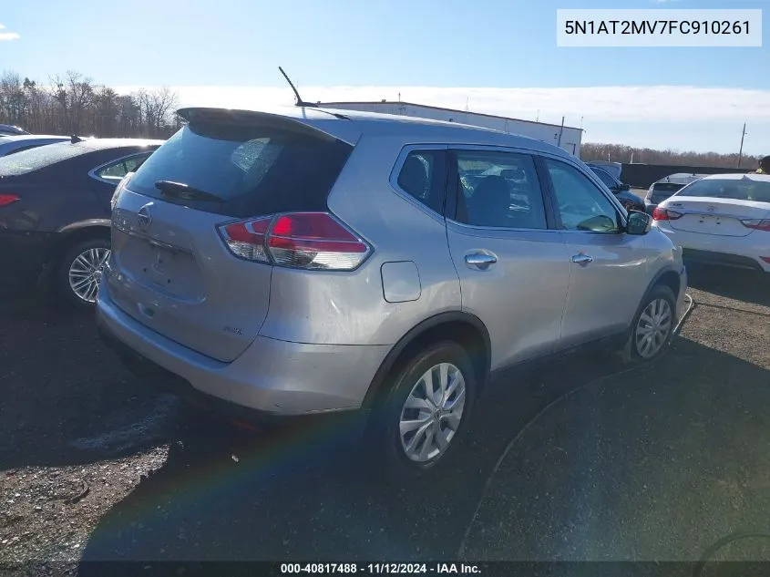 2015 Nissan Rogue S VIN: 5N1AT2MV7FC910261 Lot: 40817488