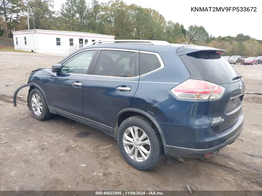 2015 Nissan Rogue Sv VIN: KNMAT2MV9FP533672 Lot: 40822495