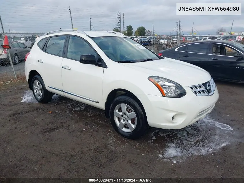 2015 Nissan Rogue Select S VIN: JN8AS5MTXFW664980 Lot: 40828471