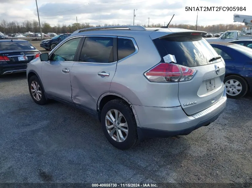 2015 Nissan Rogue Sv VIN: 5N1AT2MT2FC905984 Lot: 40855730