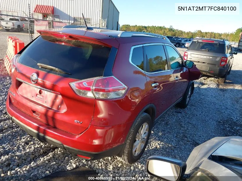 2015 Nissan Rogue Sv VIN: 5N1AT2MT7FC840100 Lot: 40865955