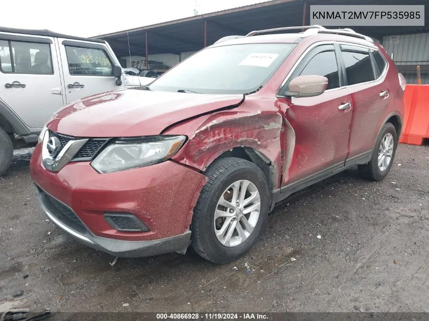 2015 Nissan Rogue S VIN: KNMAT2MV7FP535985 Lot: 40866928