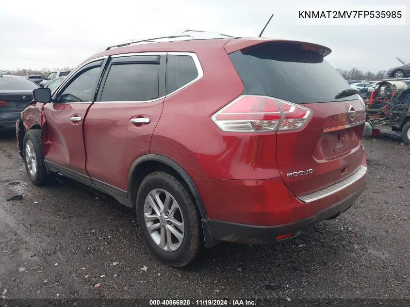 2015 Nissan Rogue S VIN: KNMAT2MV7FP535985 Lot: 40866928