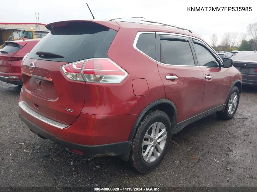 2015 Nissan Rogue S VIN: KNMAT2MV7FP535985 Lot: 40866928