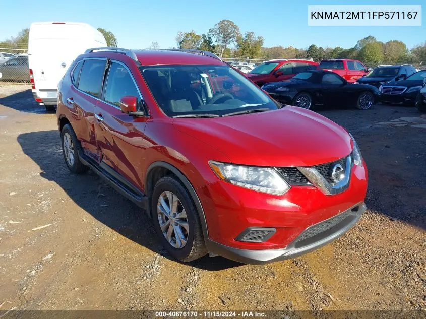 2015 Nissan Rogue Sv VIN: KNMAT2MT1FP571167 Lot: 40876170