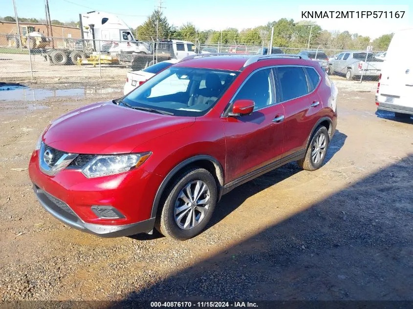 2015 Nissan Rogue Sv VIN: KNMAT2MT1FP571167 Lot: 40876170