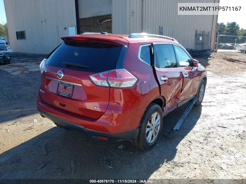 2015 Nissan Rogue Sv VIN: KNMAT2MT1FP571167 Lot: 40876170