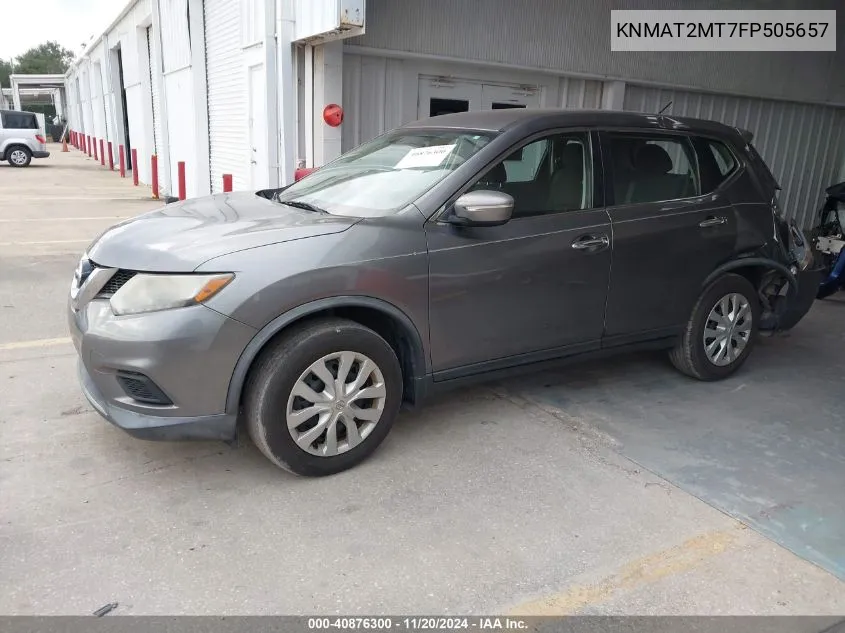 2015 Nissan Rogue S VIN: KNMAT2MT7FP505657 Lot: 40876300