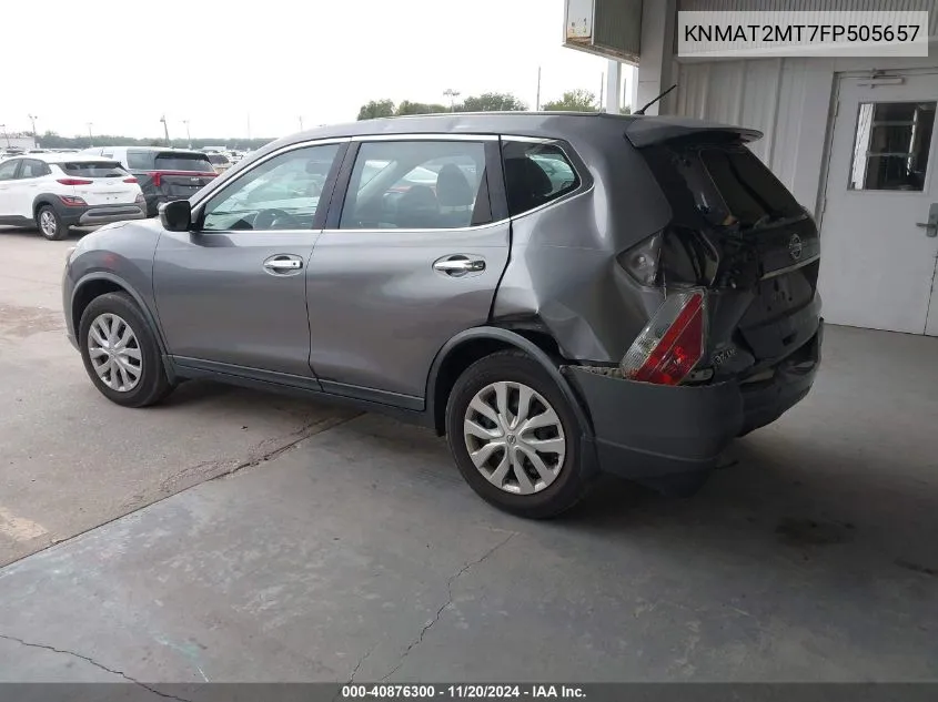 2015 Nissan Rogue S VIN: KNMAT2MT7FP505657 Lot: 40876300