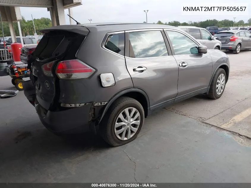 2015 Nissan Rogue S VIN: KNMAT2MT7FP505657 Lot: 40876300