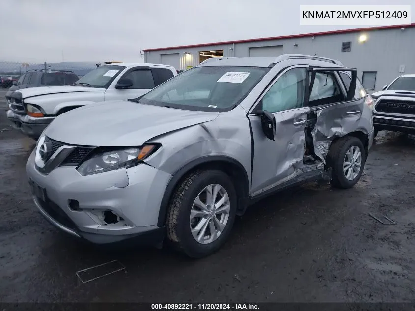 2015 Nissan Rogue Sv VIN: KNMAT2MVXFP512409 Lot: 40892221