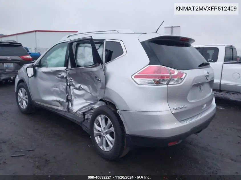 2015 Nissan Rogue Sv VIN: KNMAT2MVXFP512409 Lot: 40892221