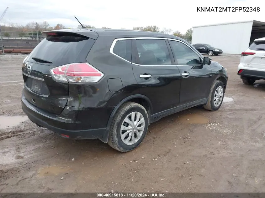 2015 Nissan Rogue S/Sl/Sv VIN: KNMAT2MT2FP52348 Lot: 40915818