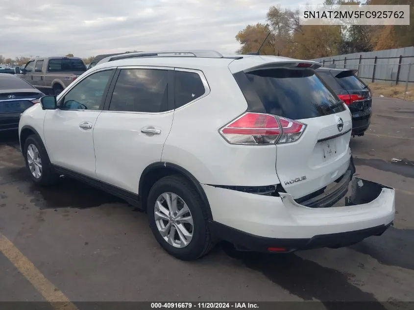 2015 Nissan Rogue Sv VIN: 5N1AT2MV5FC925762 Lot: 40916679