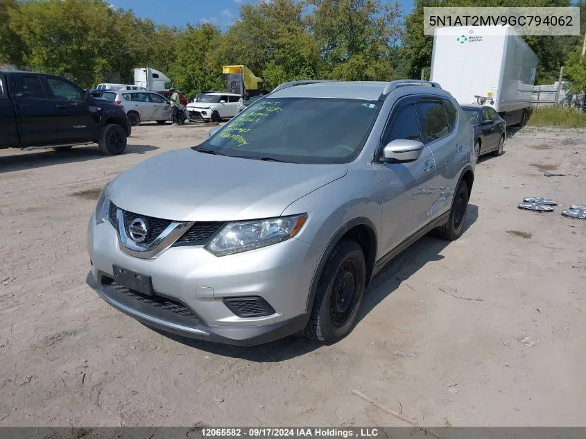 2016 Nissan Rogue S/Sl/Sv VIN: 5N1AT2MV9GC794062 Lot: 12065582