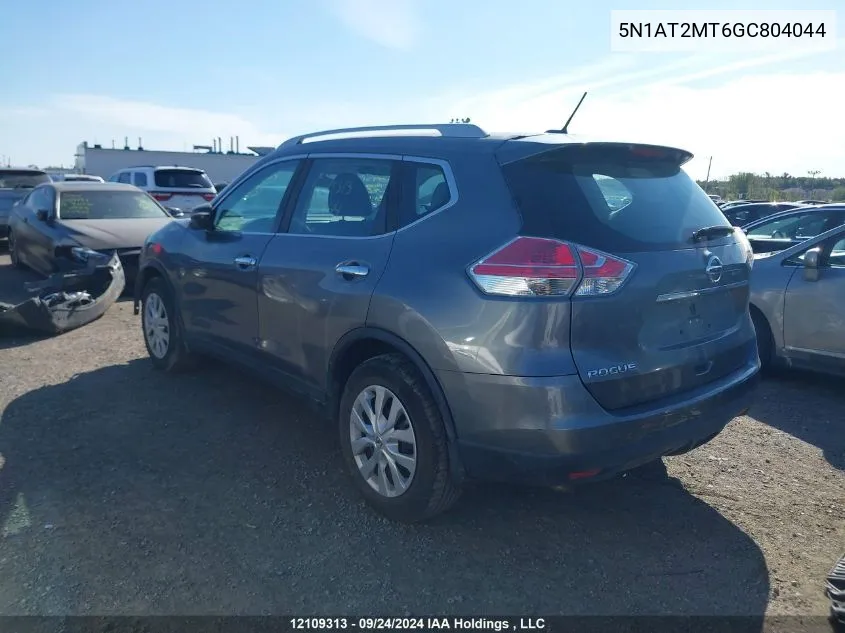 2016 Nissan Rogue VIN: 5N1AT2MT6GC804044 Lot: 12109313