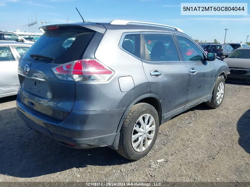 2016 Nissan Rogue VIN: 5N1AT2MT6GC804044 Lot: 12109313