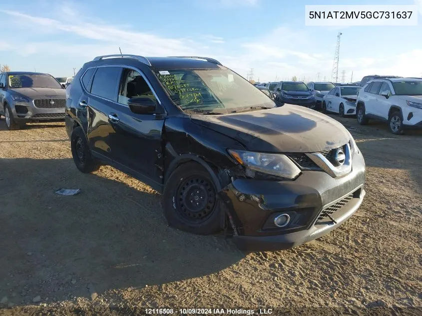 2016 Nissan Rogue VIN: 5N1AT2MV5GC731637 Lot: 12116508