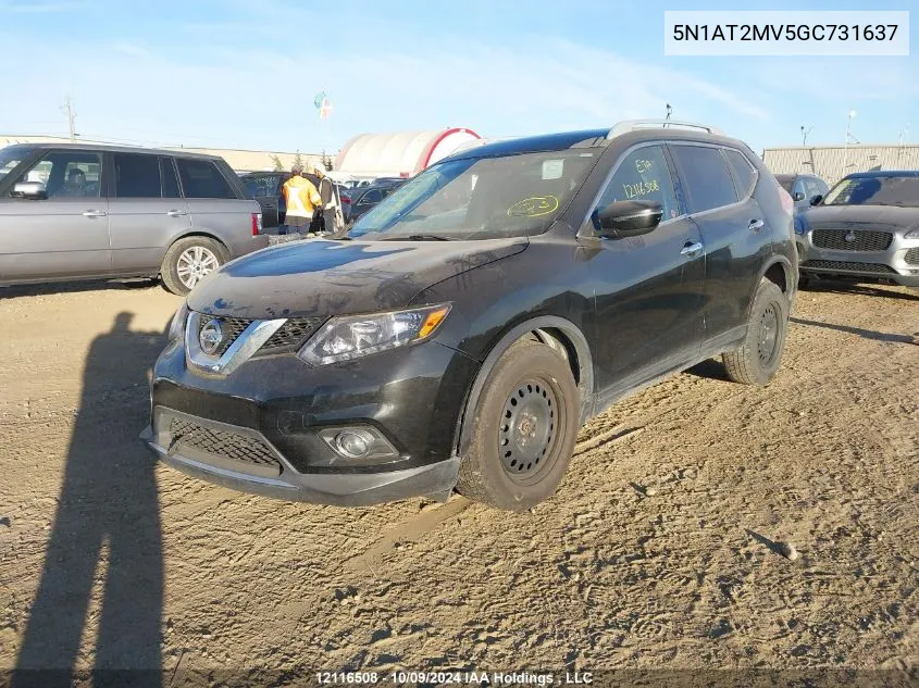 2016 Nissan Rogue VIN: 5N1AT2MV5GC731637 Lot: 12116508