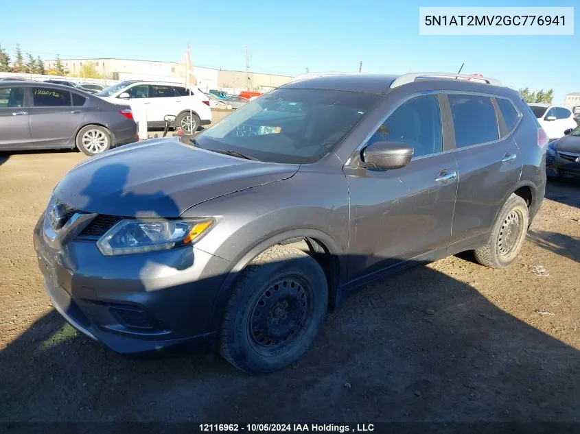 2016 Nissan Rogue S/Sl/Sv VIN: 5N1AT2MV2GC776941 Lot: 12116962