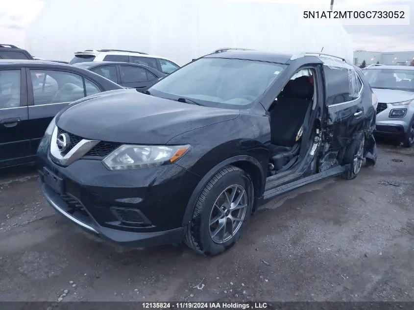 2016 Nissan Rogue VIN: 5N1AT2MT0GC733052 Lot: 12135824