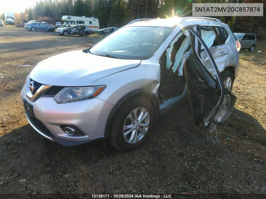 2016 Nissan Rogue VIN: 5N1AT2MV2GC857874 Lot: 12136171