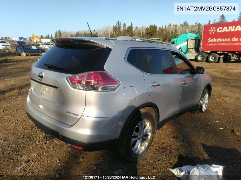 2016 Nissan Rogue VIN: 5N1AT2MV2GC857874 Lot: 12136171