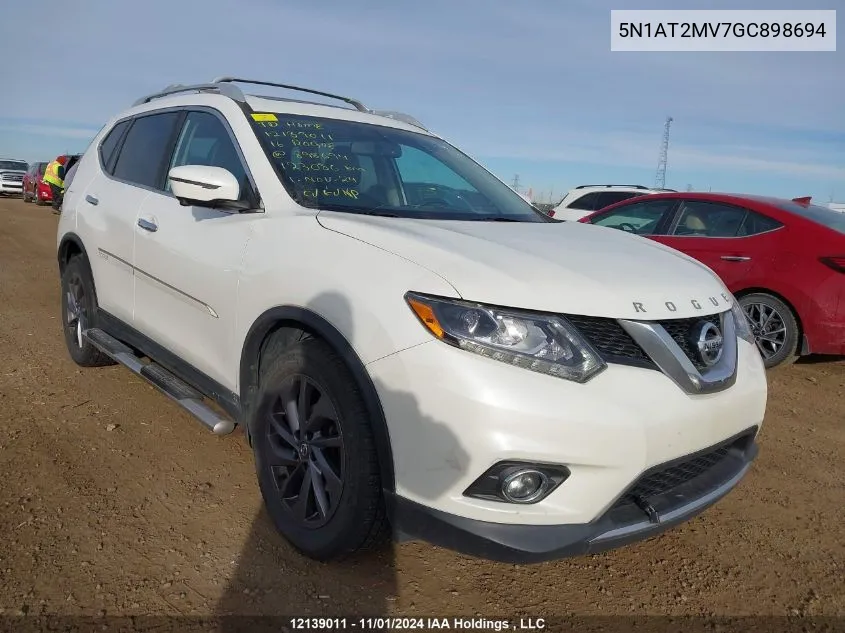 2016 Nissan Rogue VIN: 5N1AT2MV7GC898694 Lot: 12139011