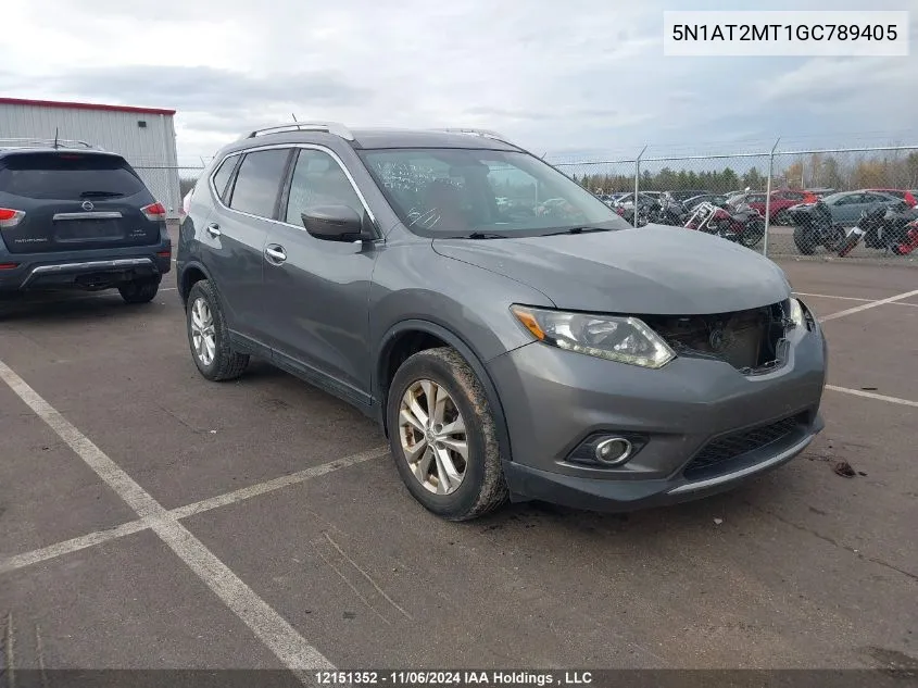 2016 Nissan Rogue VIN: 5N1AT2MT1GC789405 Lot: 12151352