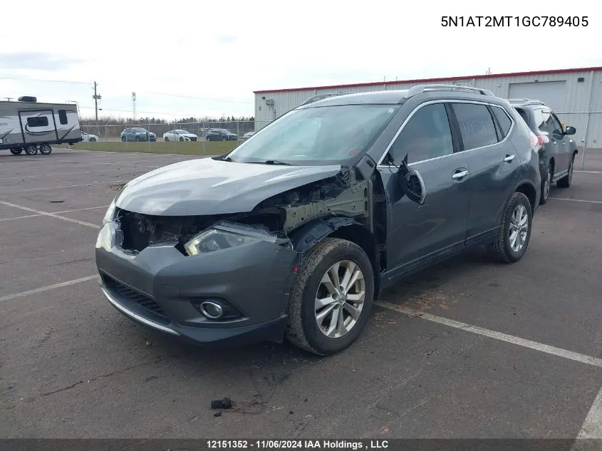 2016 Nissan Rogue VIN: 5N1AT2MT1GC789405 Lot: 12151352