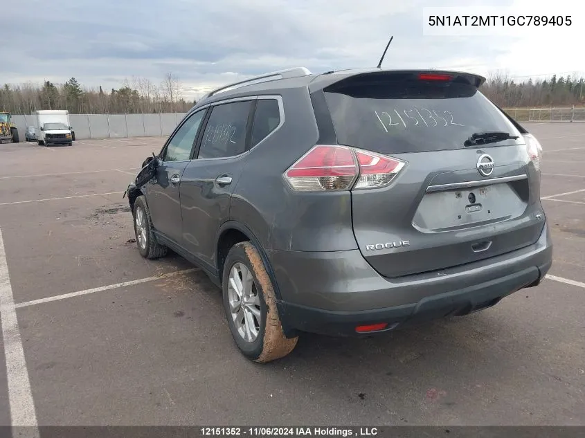 2016 Nissan Rogue VIN: 5N1AT2MT1GC789405 Lot: 12151352