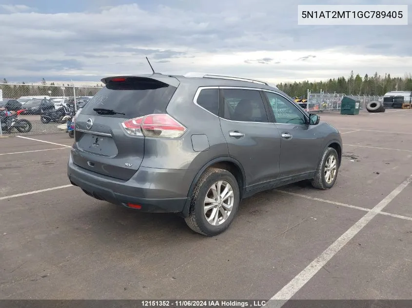 2016 Nissan Rogue VIN: 5N1AT2MT1GC789405 Lot: 12151352