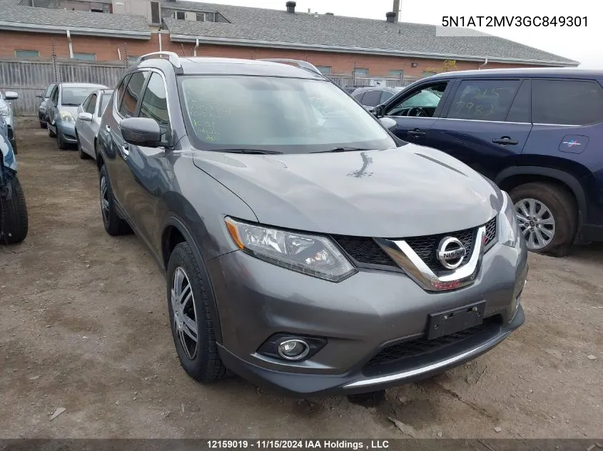 2016 Nissan Rogue VIN: 5N1AT2MV3GC849301 Lot: 12159019