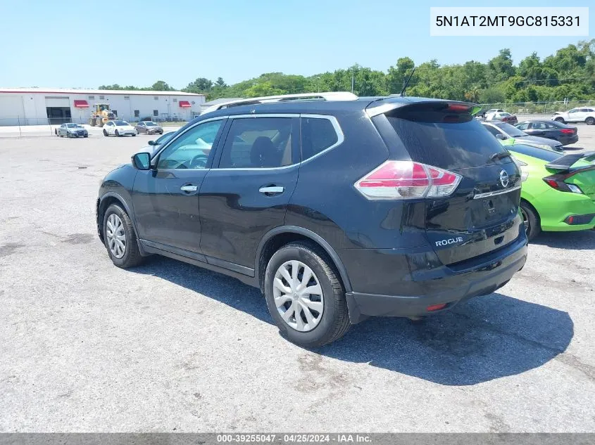 2016 Nissan Rogue S VIN: 5N1AT2MT9GC815331 Lot: 39255047