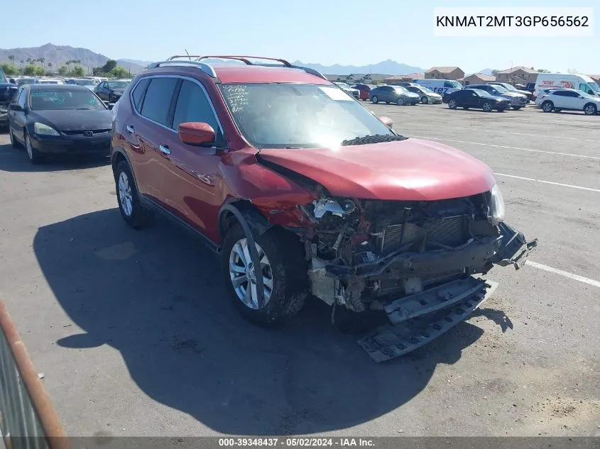 2016 Nissan Rogue Sv VIN: KNMAT2MT3GP656562 Lot: 39348437