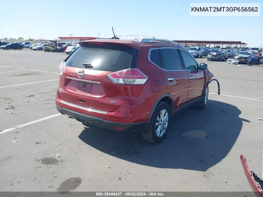 2016 Nissan Rogue Sv VIN: KNMAT2MT3GP656562 Lot: 39348437