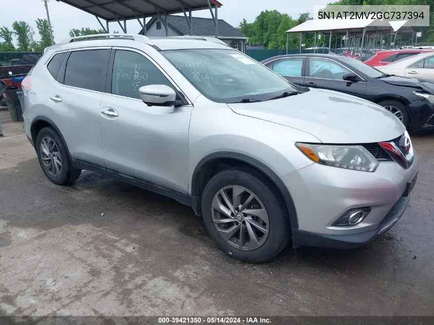 2016 Nissan Rogue Sl VIN: 5N1AT2MV2GC737394 Lot: 39421350