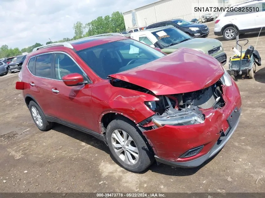 2016 Nissan Rogue Sv VIN: 5N1AT2MV2GC825510 Lot: 39473778