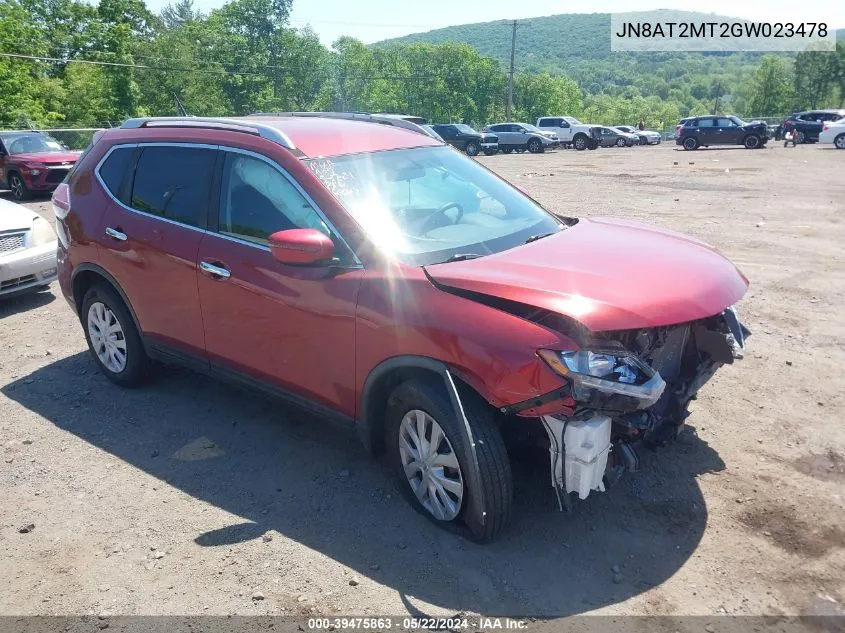 2016 Nissan Rogue S VIN: JN8AT2MT2GW023478 Lot: 39475863