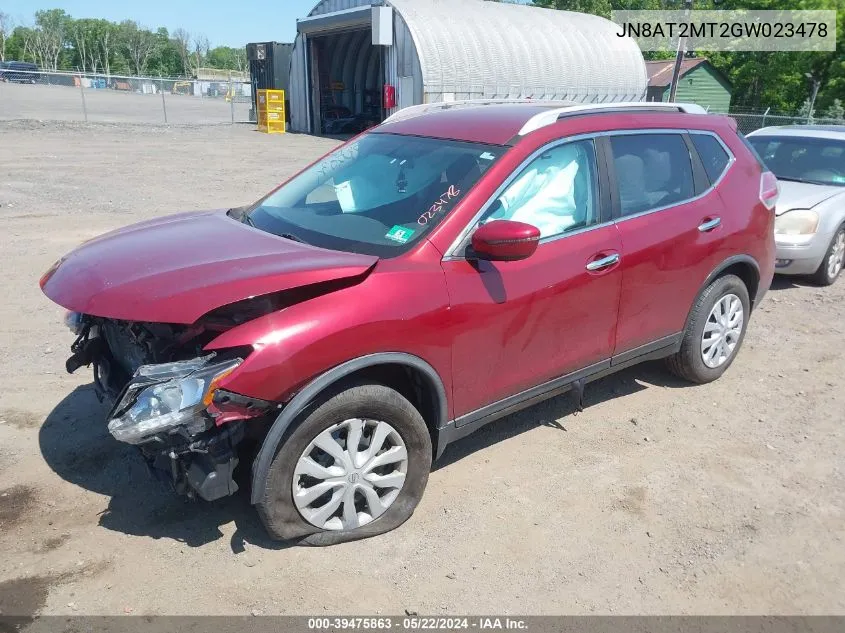 2016 Nissan Rogue S VIN: JN8AT2MT2GW023478 Lot: 39475863