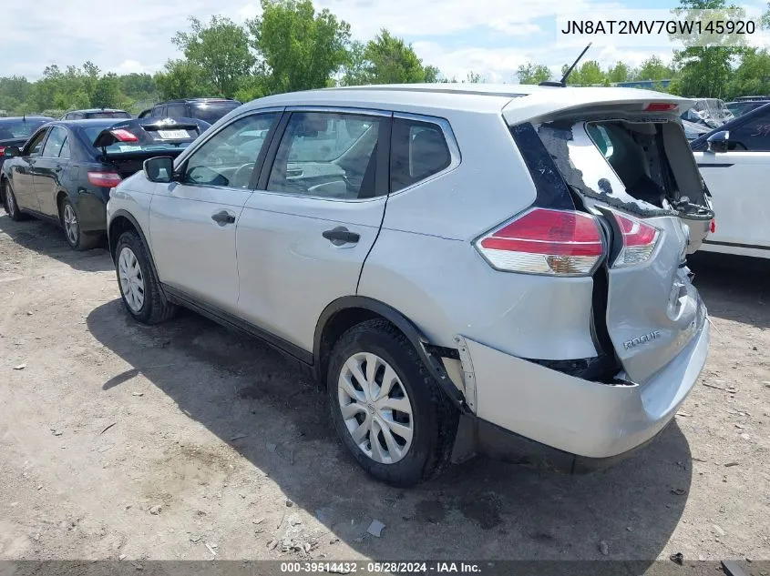 2016 Nissan Rogue S VIN: JN8AT2MV7GW145920 Lot: 39514432