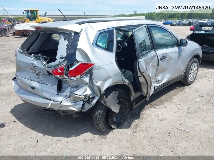 2016 Nissan Rogue S VIN: JN8AT2MV7GW145920 Lot: 39514432