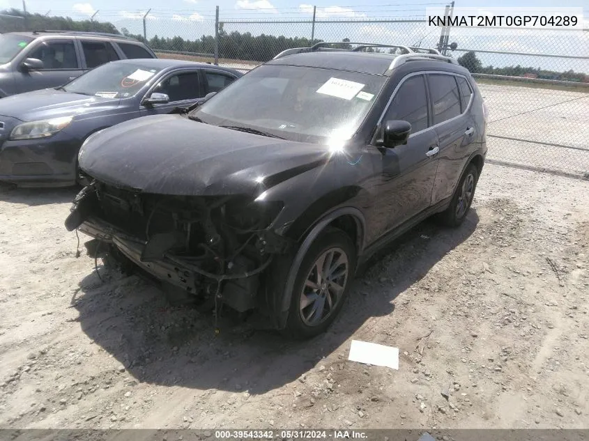 2016 Nissan Rogue Sl VIN: KNMAT2MT0GP704289 Lot: 39543342