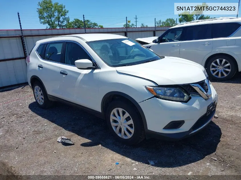 2016 Nissan Rogue S/Sl/Sv VIN: 5N1AT2MT5GC744323 Lot: 39555621