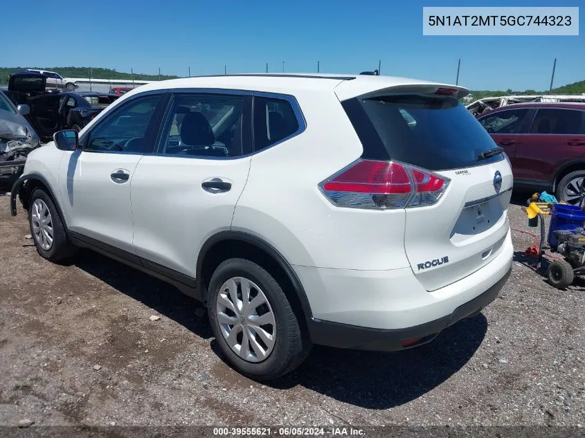 2016 Nissan Rogue S/Sl/Sv VIN: 5N1AT2MT5GC744323 Lot: 39555621