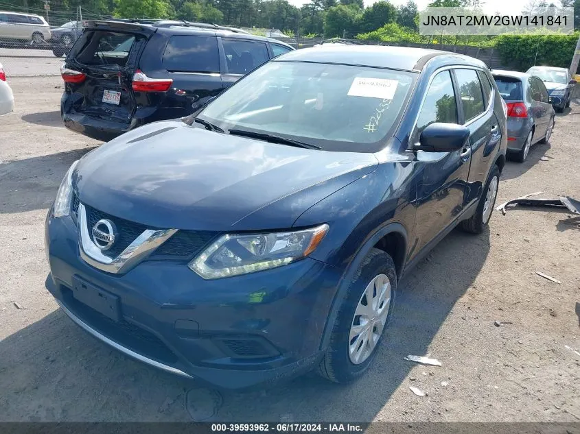 2016 Nissan Rogue S VIN: JN8AT2MV2GW141841 Lot: 39593962