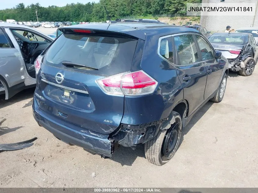 2016 Nissan Rogue S VIN: JN8AT2MV2GW141841 Lot: 39593962