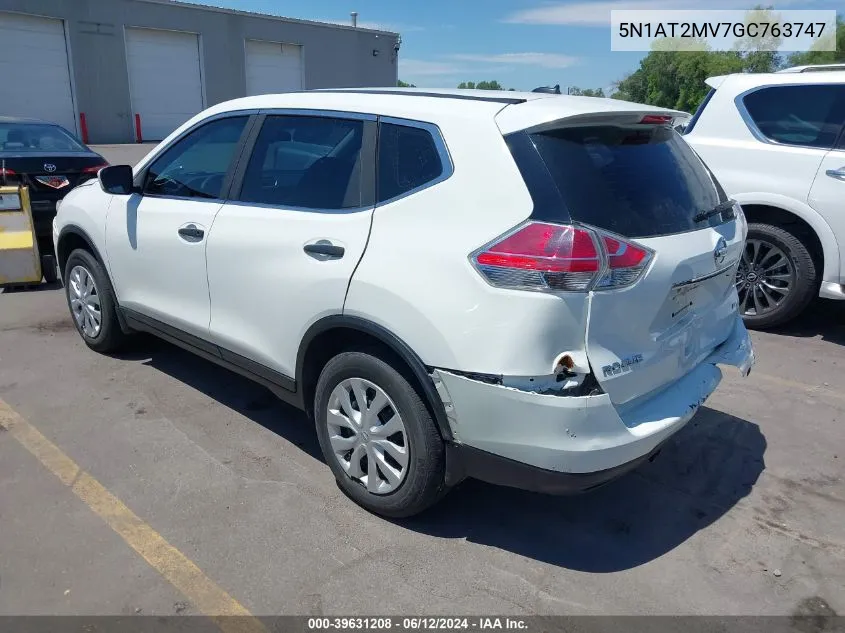 2016 Nissan Rogue S/Sl/Sv VIN: 5N1AT2MV7GC763747 Lot: 39631208